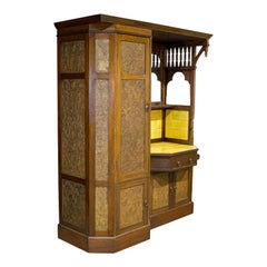 Antique Wardrobe English Walnut, Art Deco, Vanity, Liberty of London, circa 1920