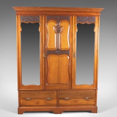 Antique Wardrobe, English, Walnut, Compactum, R. James Gloucester, circa 1900