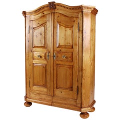 Antique Wardrobe, Light Colored Soft Wood, Southern Germany, Early 19th Century