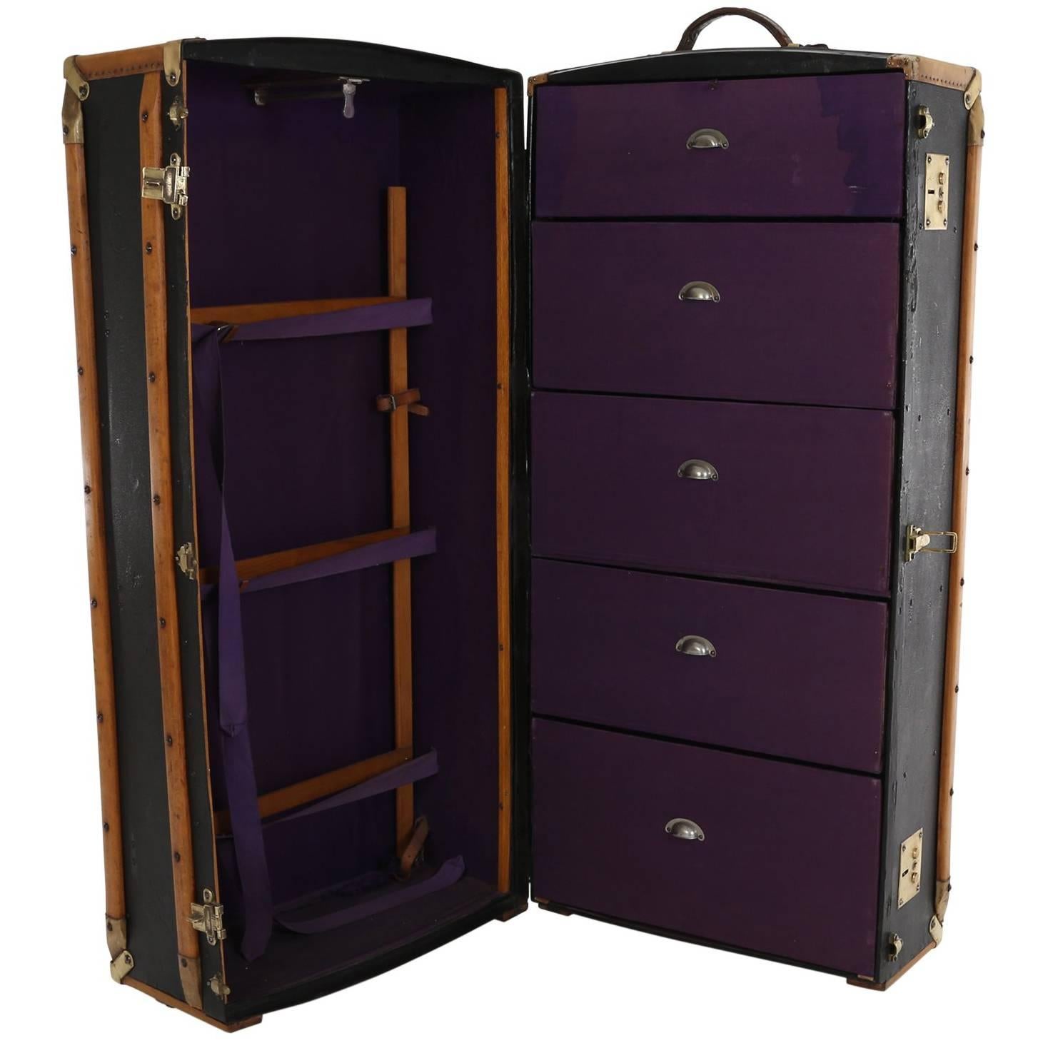 Antique Wardrobe Steamer Trunk