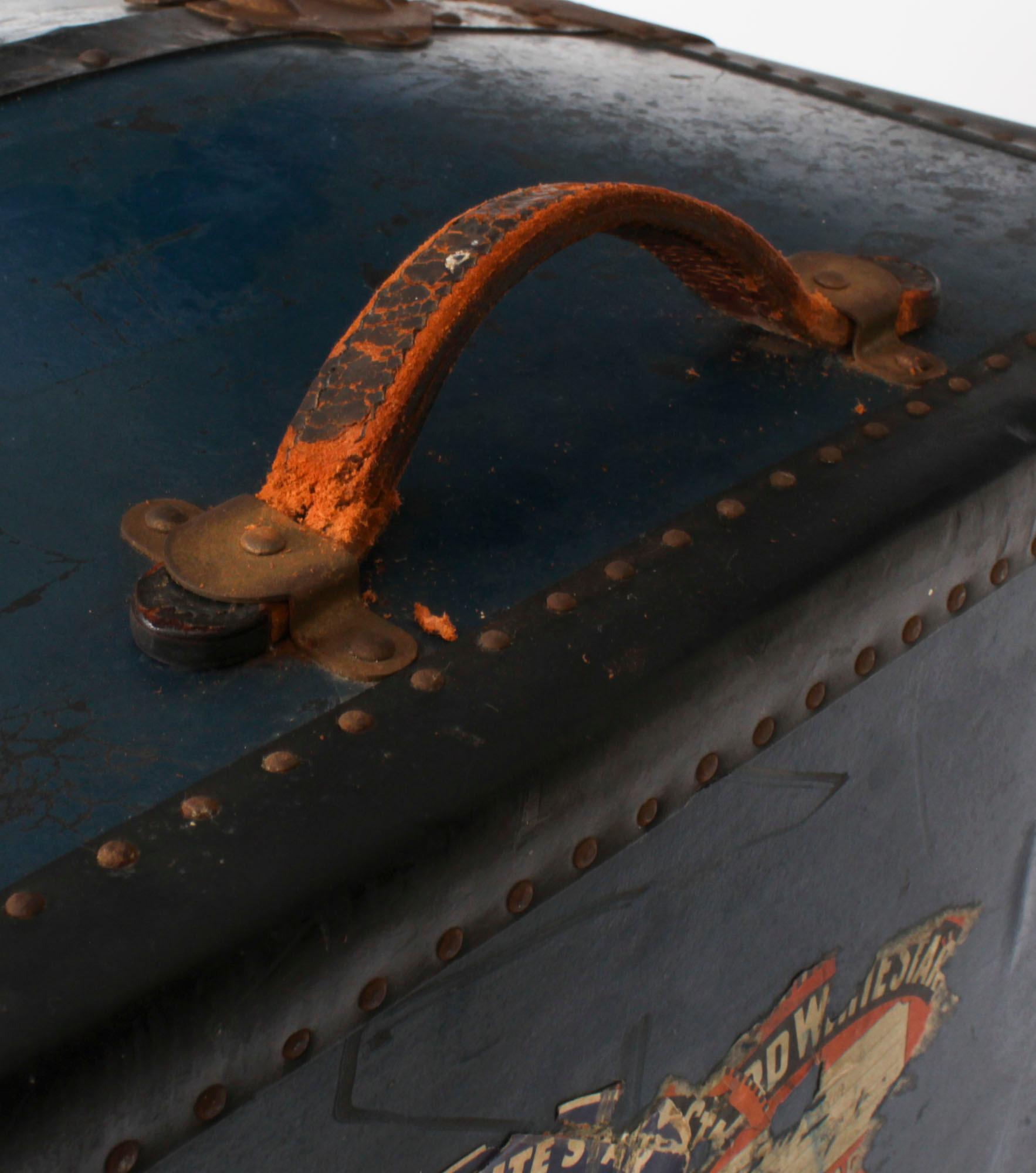 Antique Wardrobe Steamers Trunk Luggage C1930 12