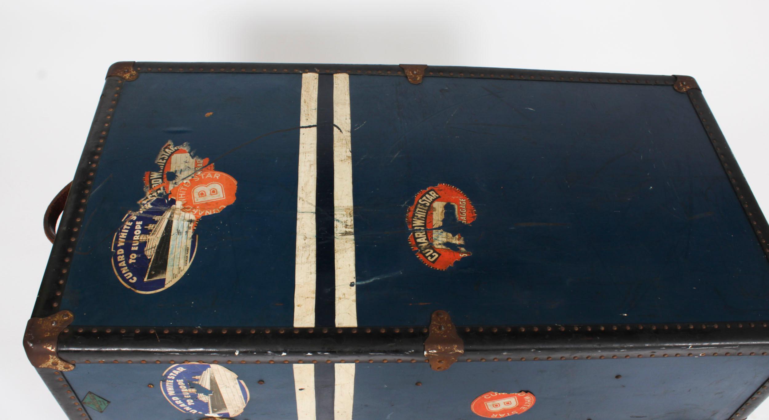 Antique Wardrobe Steamers Trunk Luggage C1930 13
