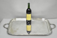 Antique Waring & Gillow English Edwardian Lrg Silver Plated Serving Platter Tray