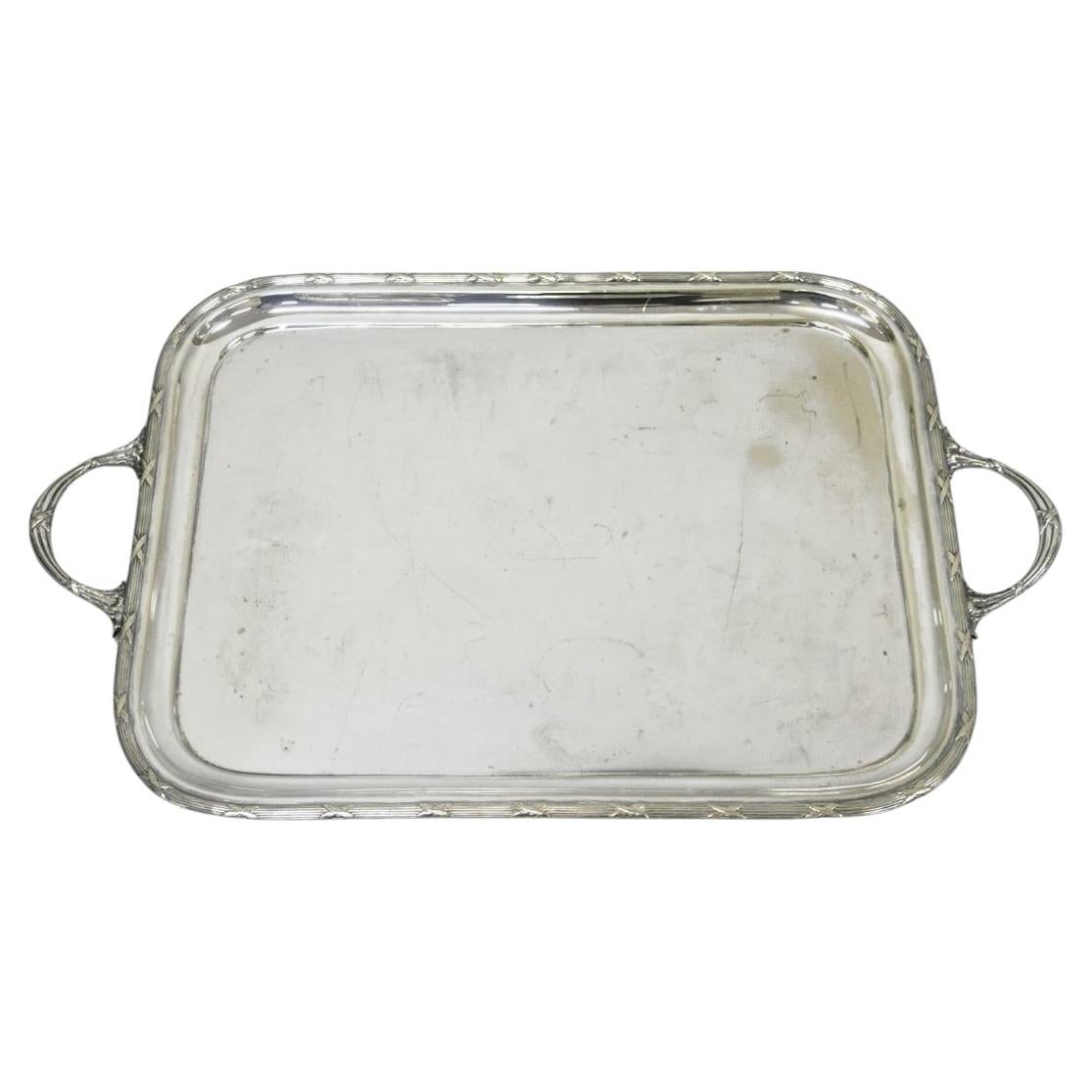 Antike Waring & Gillow Englisch Edwardian Lrg Silber plattiert Servierplatte Tablett