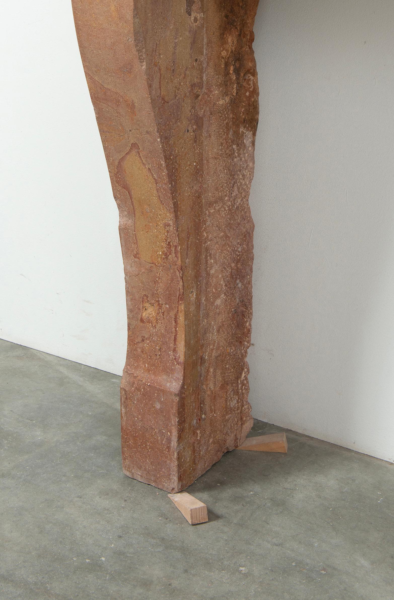 Antique Warm Colored Limestone Fireplace For Sale 8