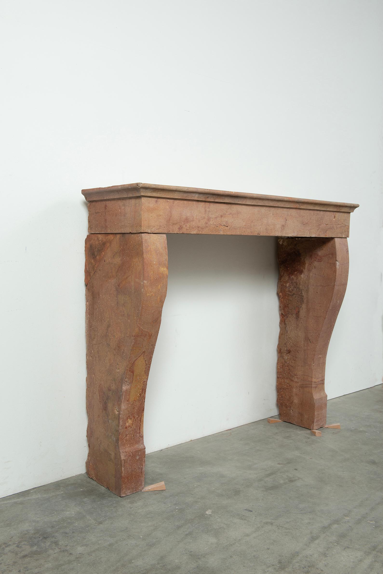 Antique Warm Colored Limestone Fireplace For Sale 9