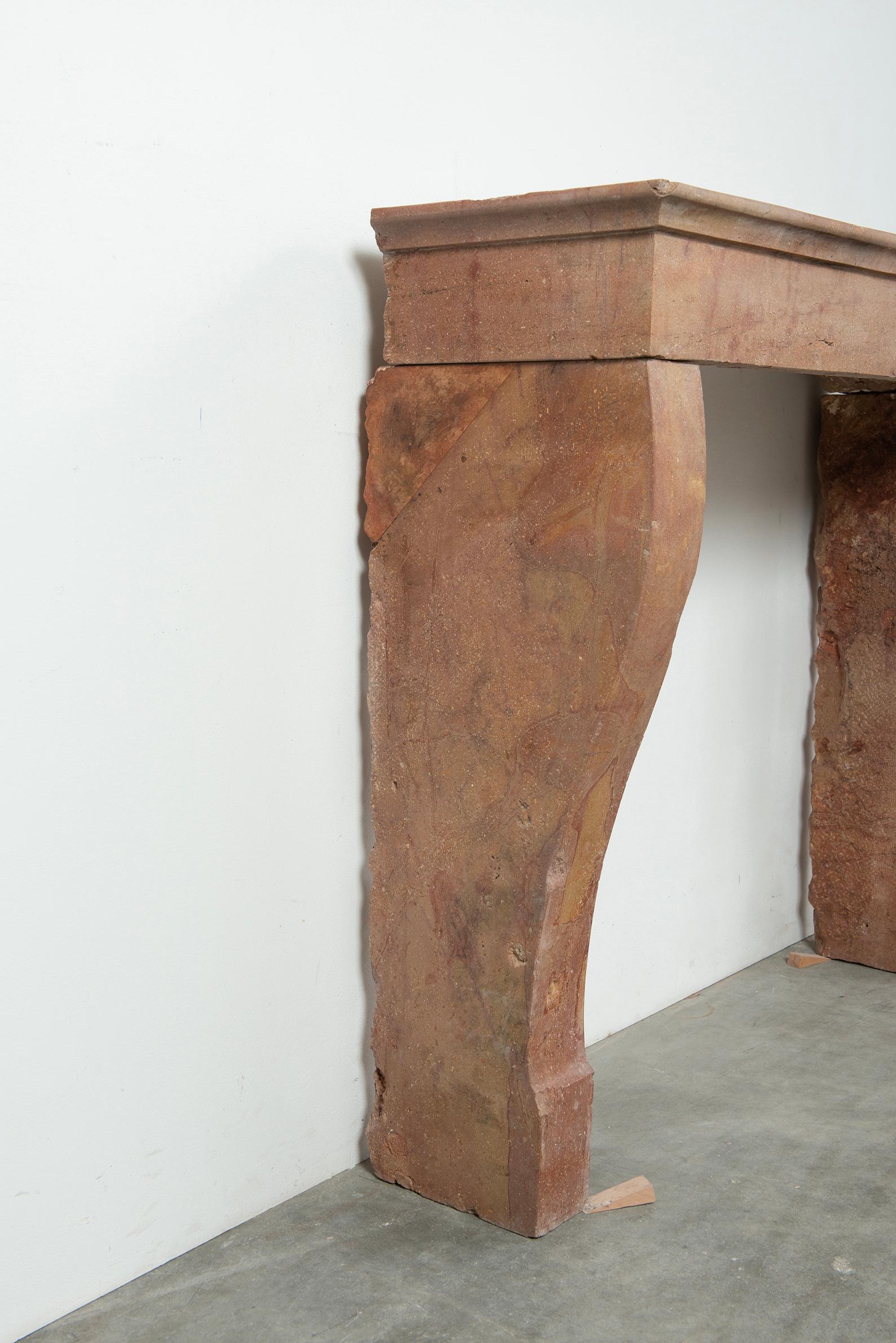 Antique Warm Colored Limestone Fireplace For Sale 11