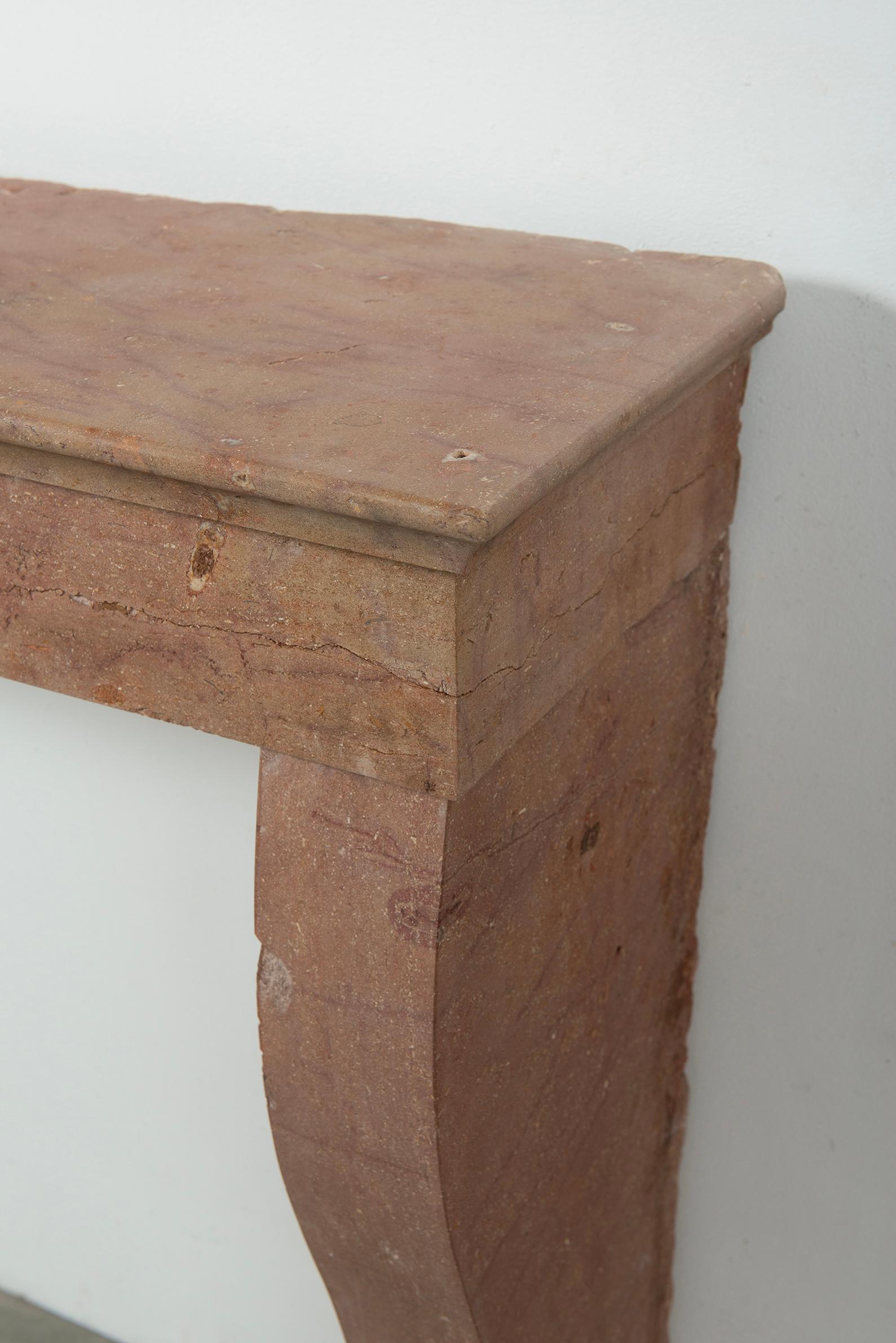 Antique Warm Colored Limestone Fireplace For Sale 13