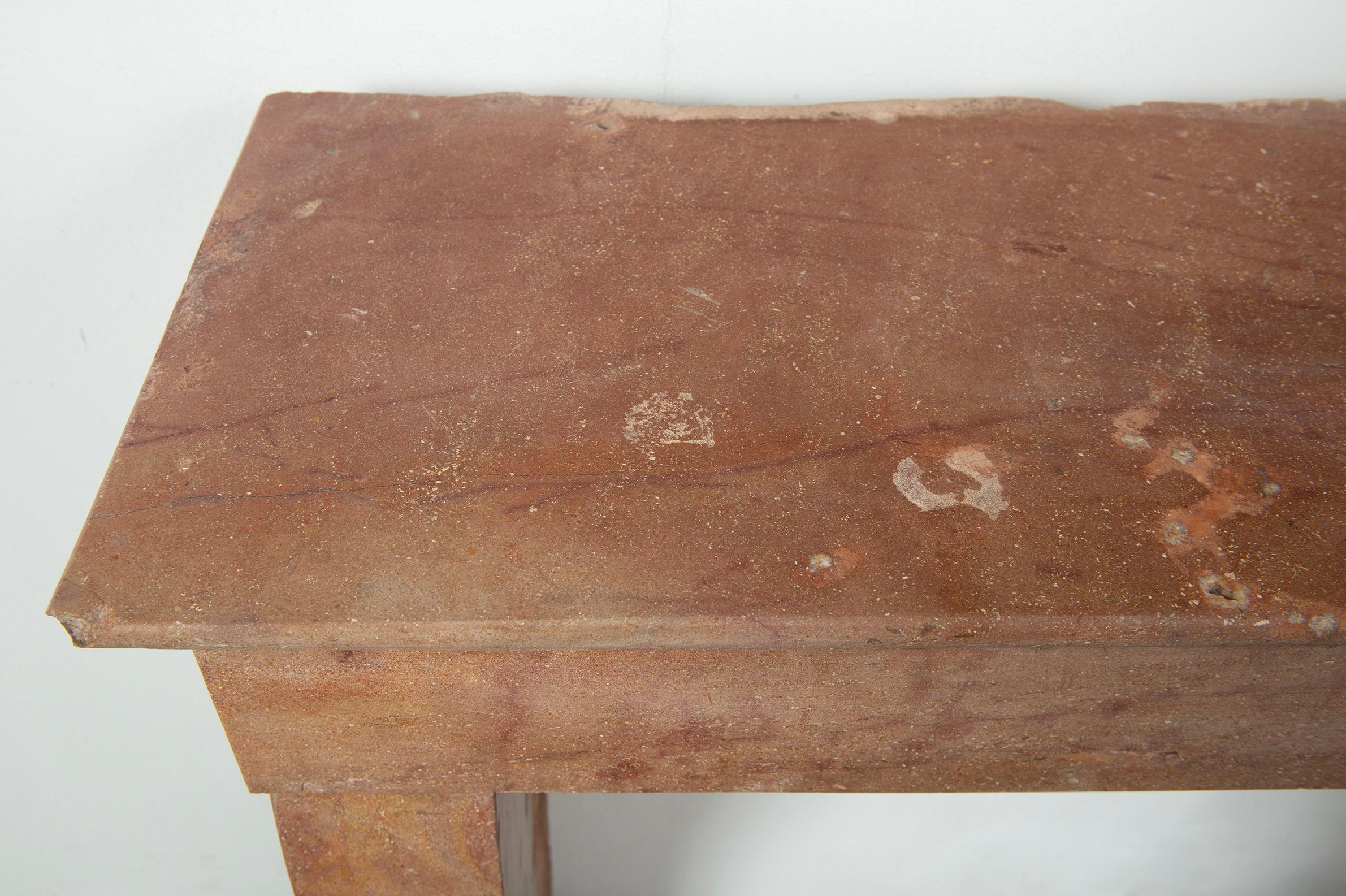 Antique Warm Colored Limestone Fireplace For Sale 14