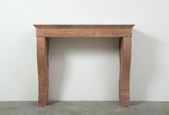 Antique Warm Colored Limestone Fireplace