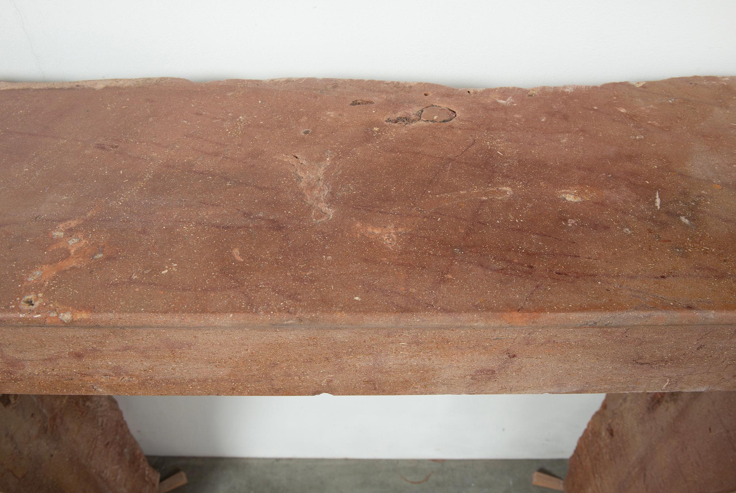 Antique Warm Colored Limestone Fireplace For Sale 15