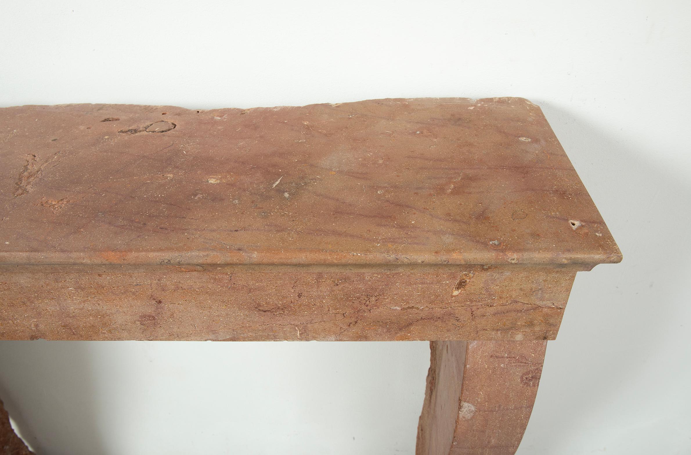Antique Warm Colored Limestone Fireplace For Sale 1