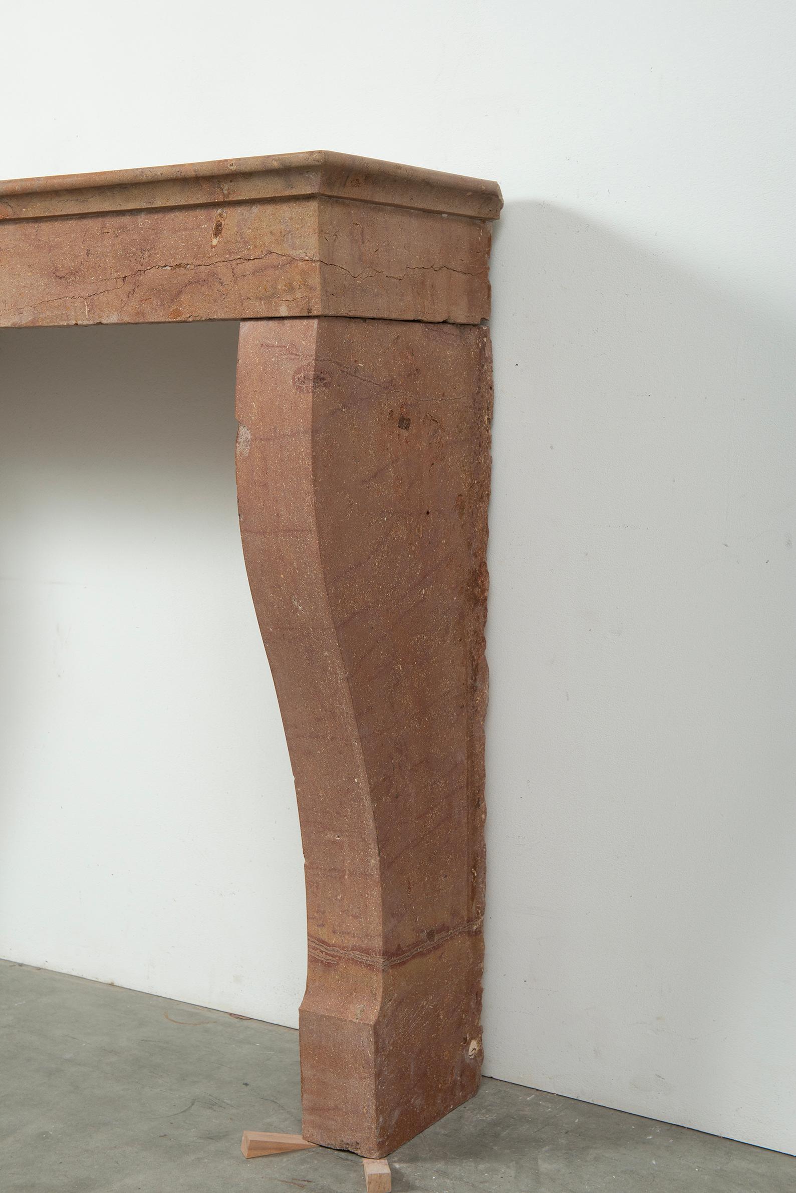 Antique Warm Colored Limestone Fireplace For Sale 3
