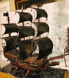 Antique Warship of Spanish Armada Vessel from Antiquités Delalande
