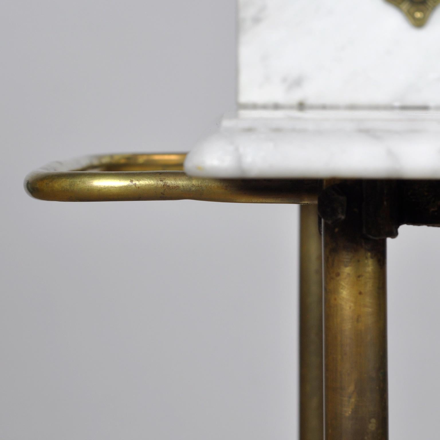 Antique Wash Stand In Brass And Marble, Circa 1880 For Sale 5