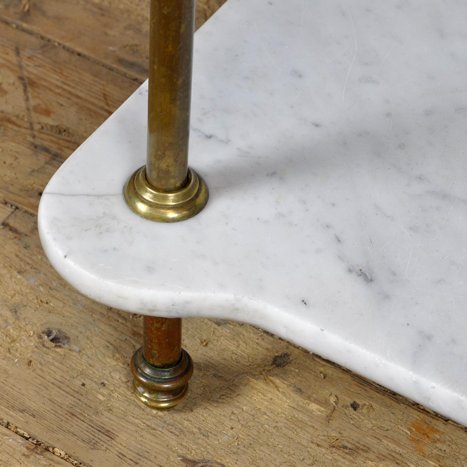 Antique Wash Stand In Brass And Marble, Circa 1880 For Sale 7
