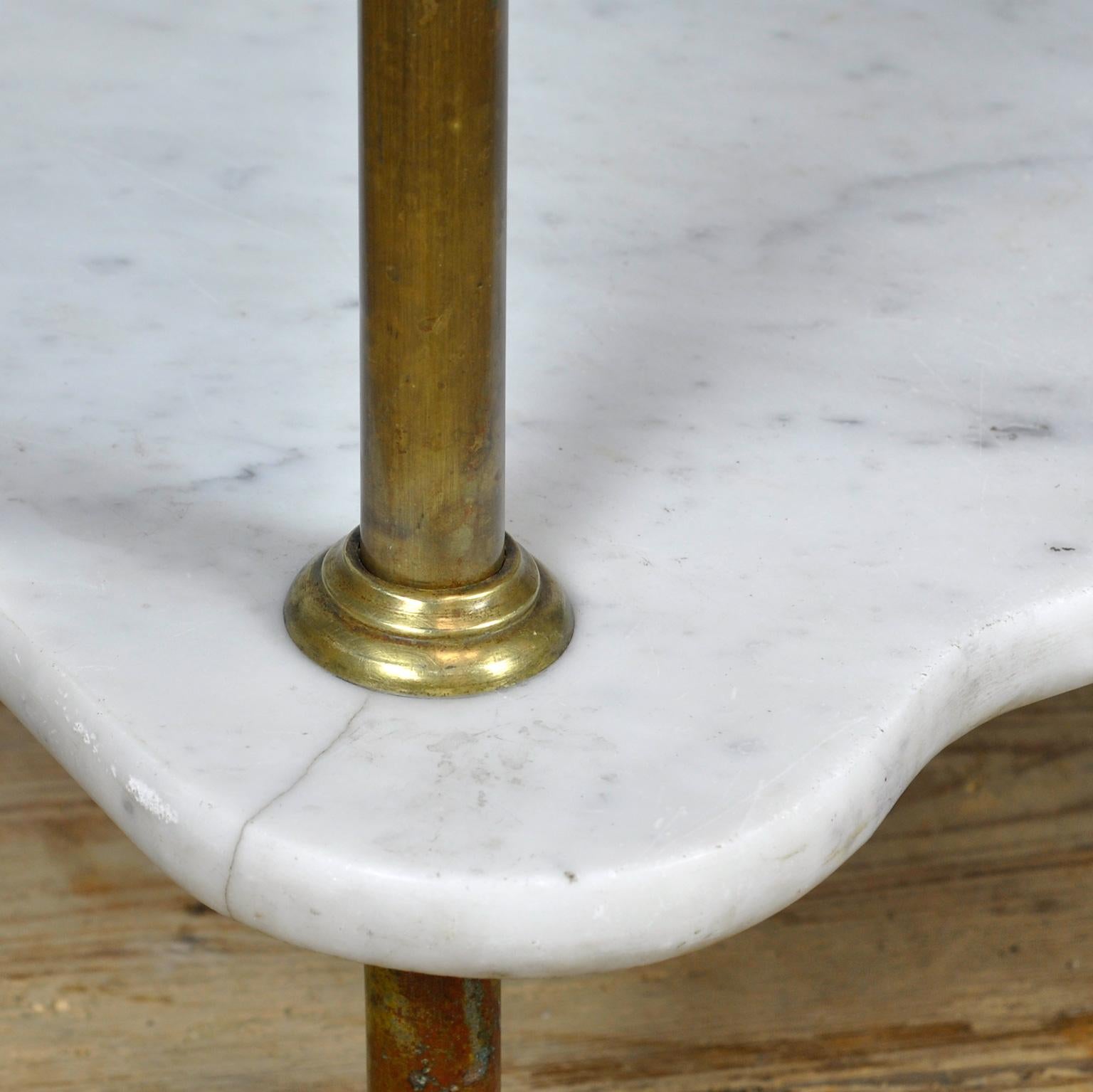 Antique Wash Stand In Brass And Marble, Circa 1880 For Sale 3