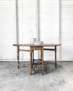 Antique Washed Oak Gate Leg Dining Table