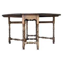 Antique Washed Oak Gate Leg Dining Table