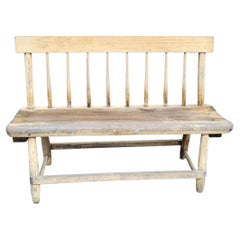 Antique Washed Painted Settee Bench