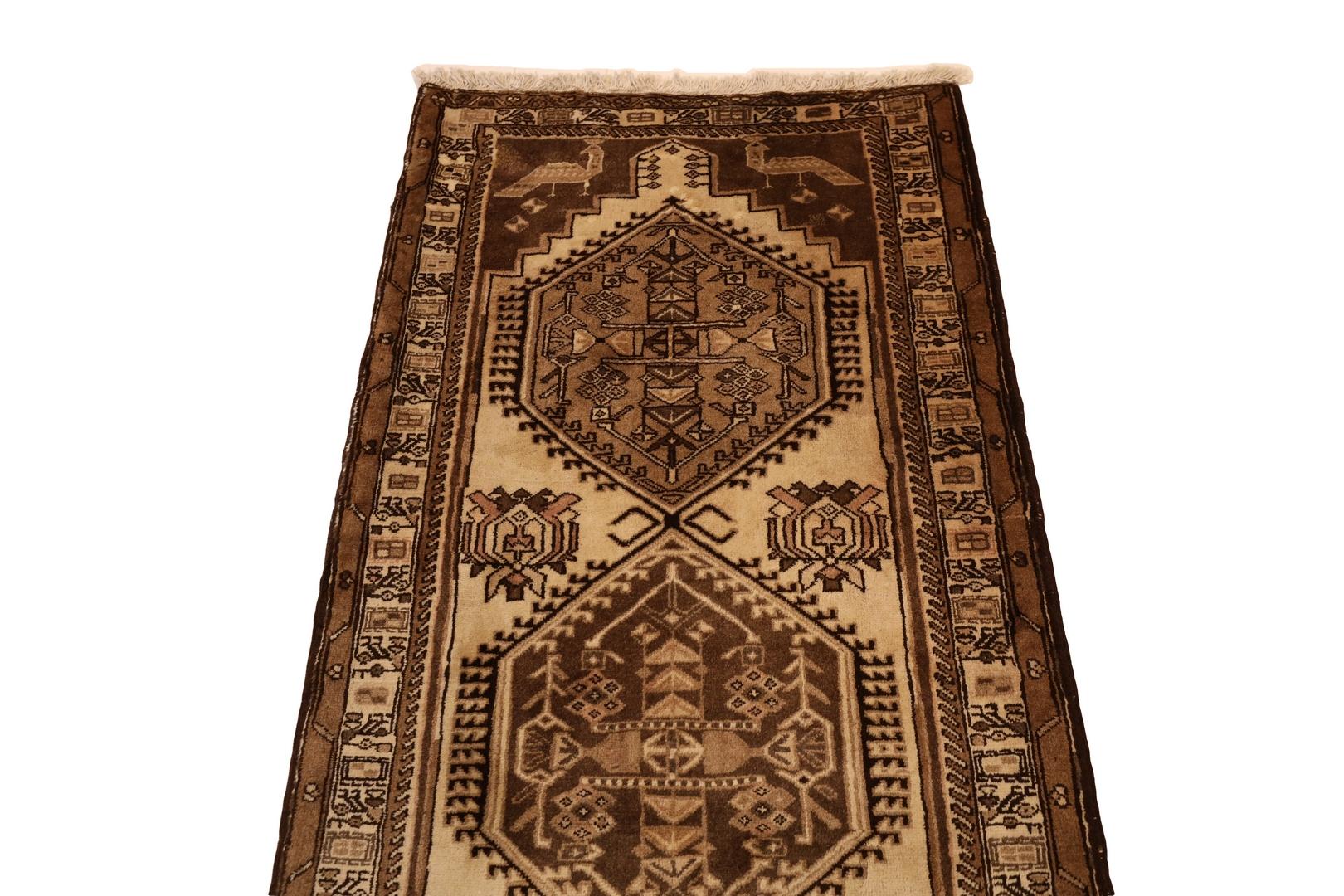 Hand-Knotted Antique-Washed Serab runner - 2'7