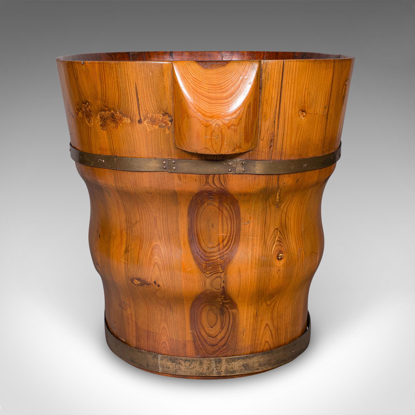 20th Century Antique Waste Paper Basket, Austrian, Cedar, Home Office Bin, Victorian, C.1900 For Sale
