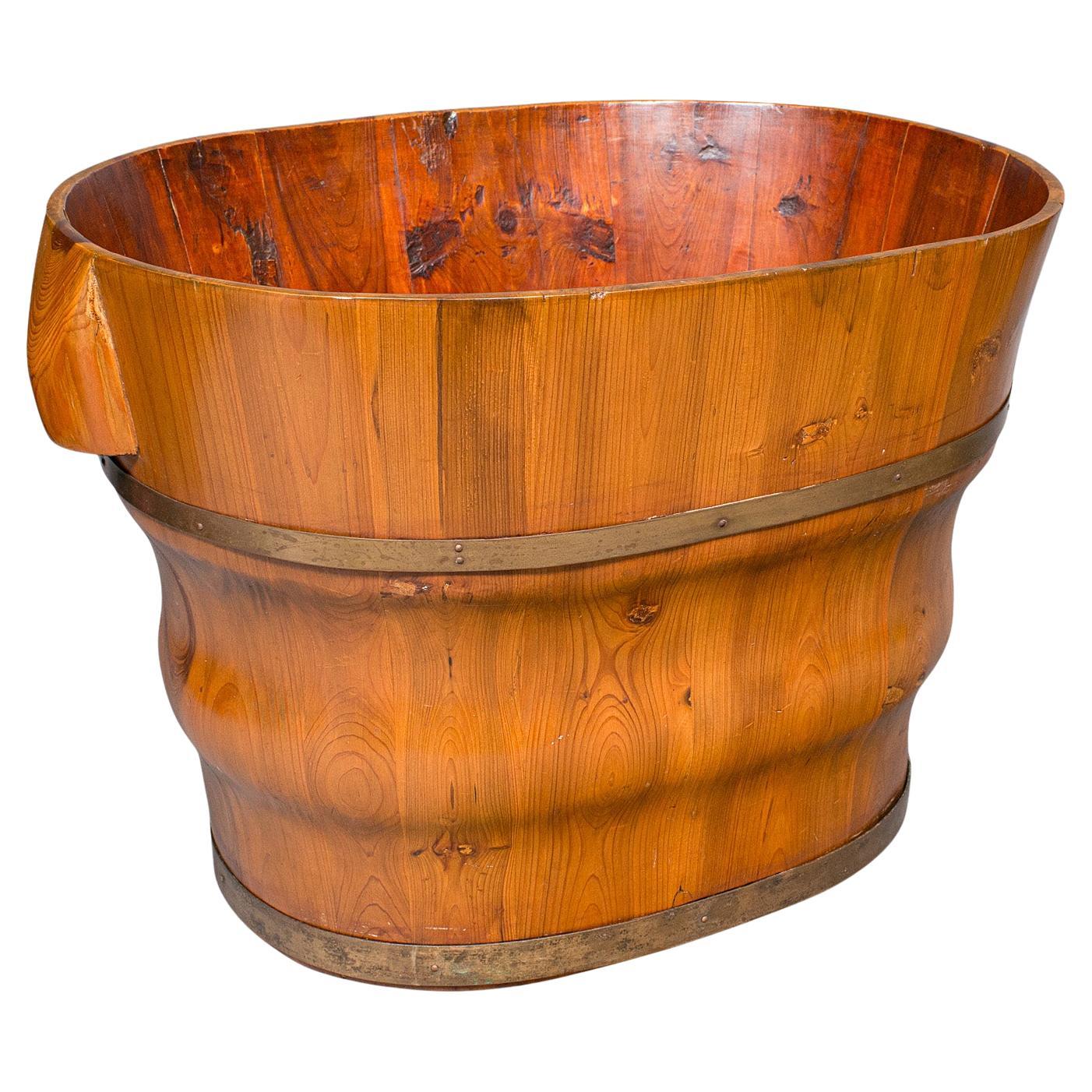Antique Waste Paper Basket, Austrian, Cedar, Home Office Bin, Victorian, C.1900 For Sale