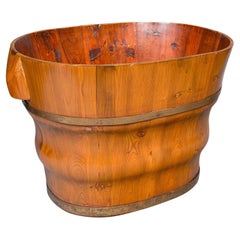Antique Waste Paper Basket, Austrian, Cedar, Home Office Bin, Victorian, C.1900