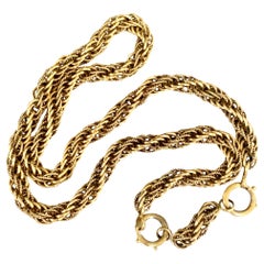 Antique Watch Chain, 14 Karat Yellow Gold Twisted Cable Chain
