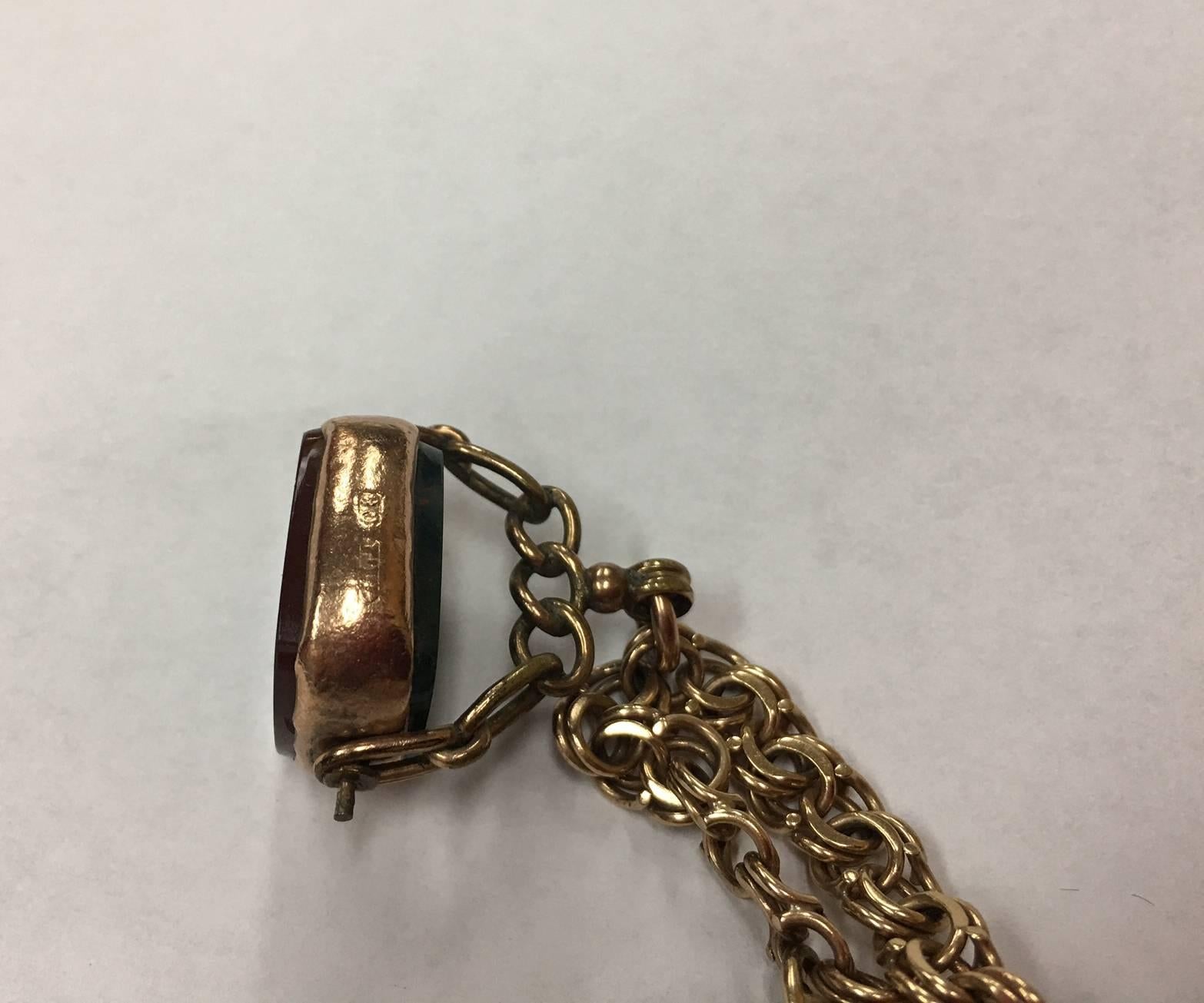 Victorian Vintage Show Stopper Watch Fobs Gold Multi Charm Bracelet  For Sale