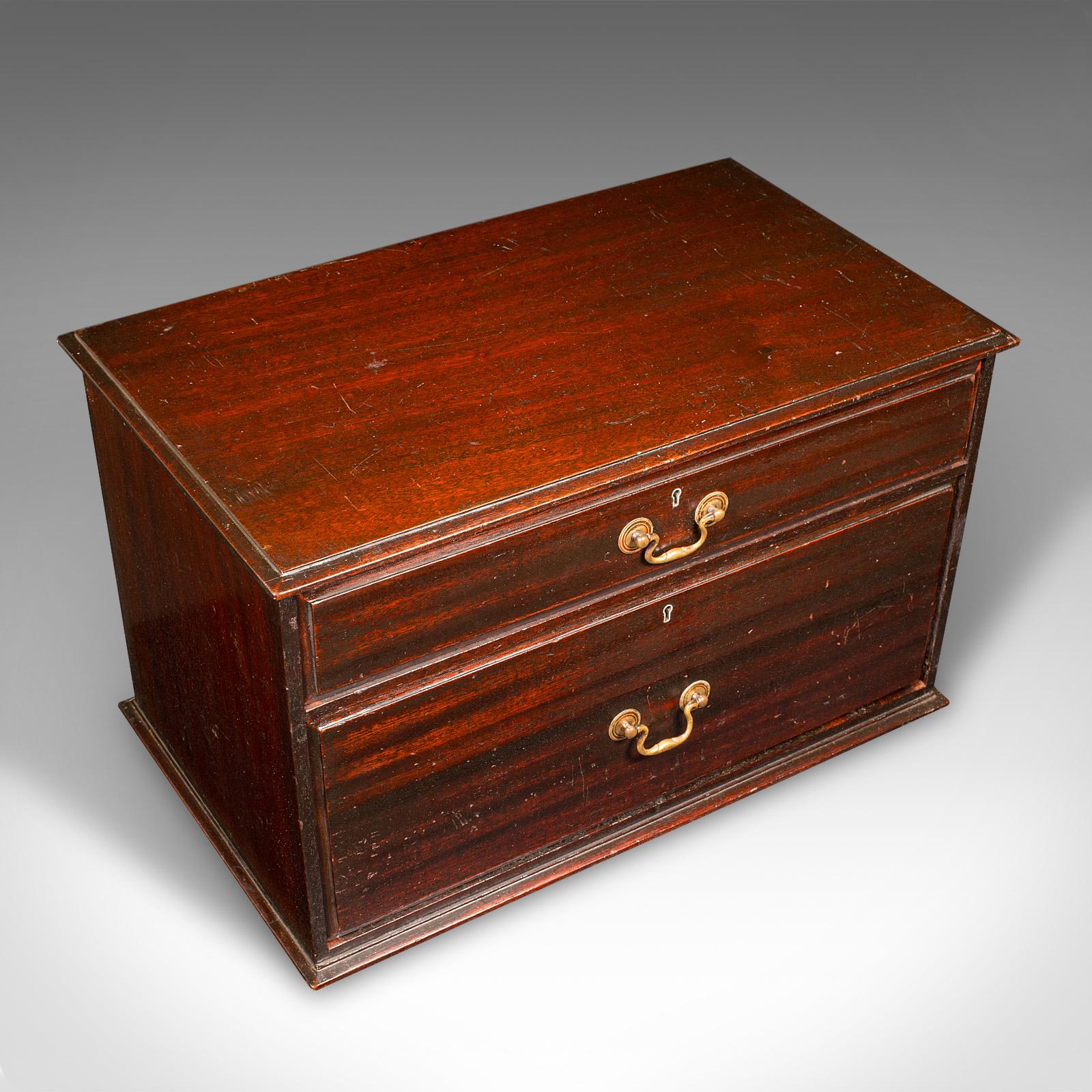 19th Century Antique Watchmaker's Cabinet, English, Tabletop Work Chest, Victorian, C.1860 For Sale