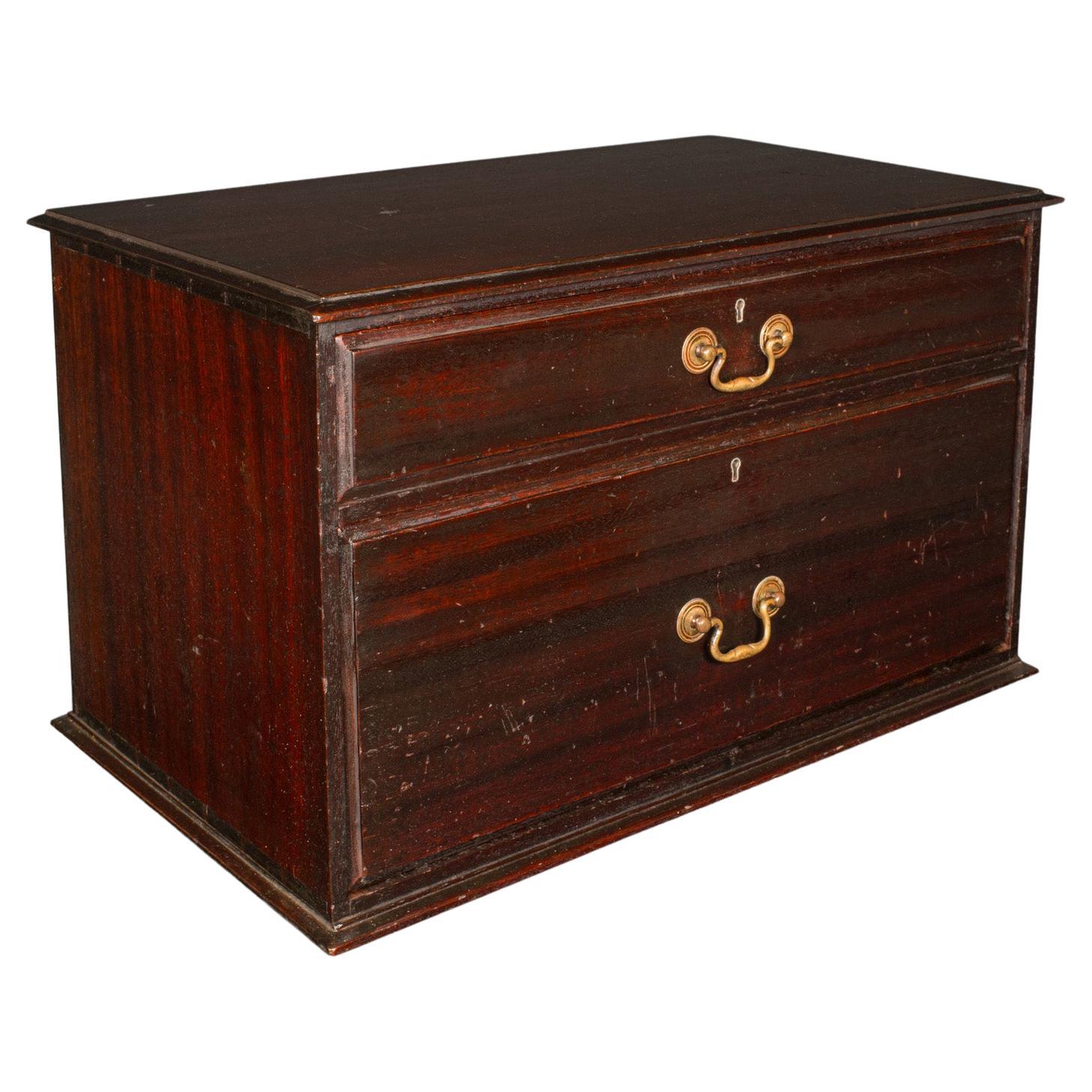 Antique Watchmaker's Cabinet, English, Tabletop Work Chest, Victorian, C.1860 For Sale