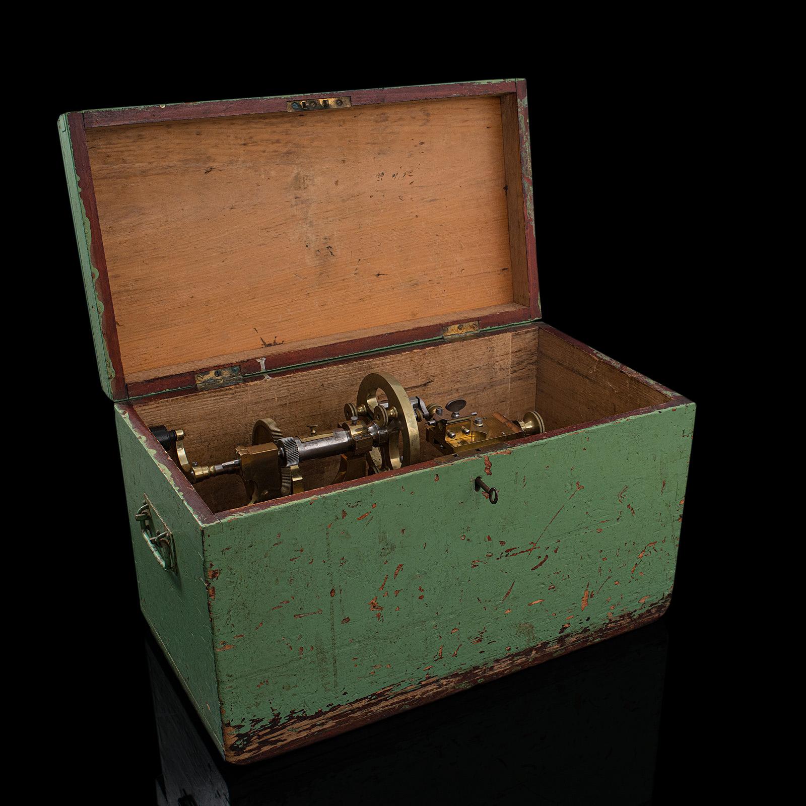 Antique Watchmaker's Lathe, Swiss, Brass, Copper Precision Instrument circa 1900 For Sale 5