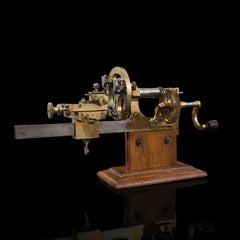 Antique Watchmaker's Lathe, Swiss, Brass, Copper Precision Instrument circa 1900