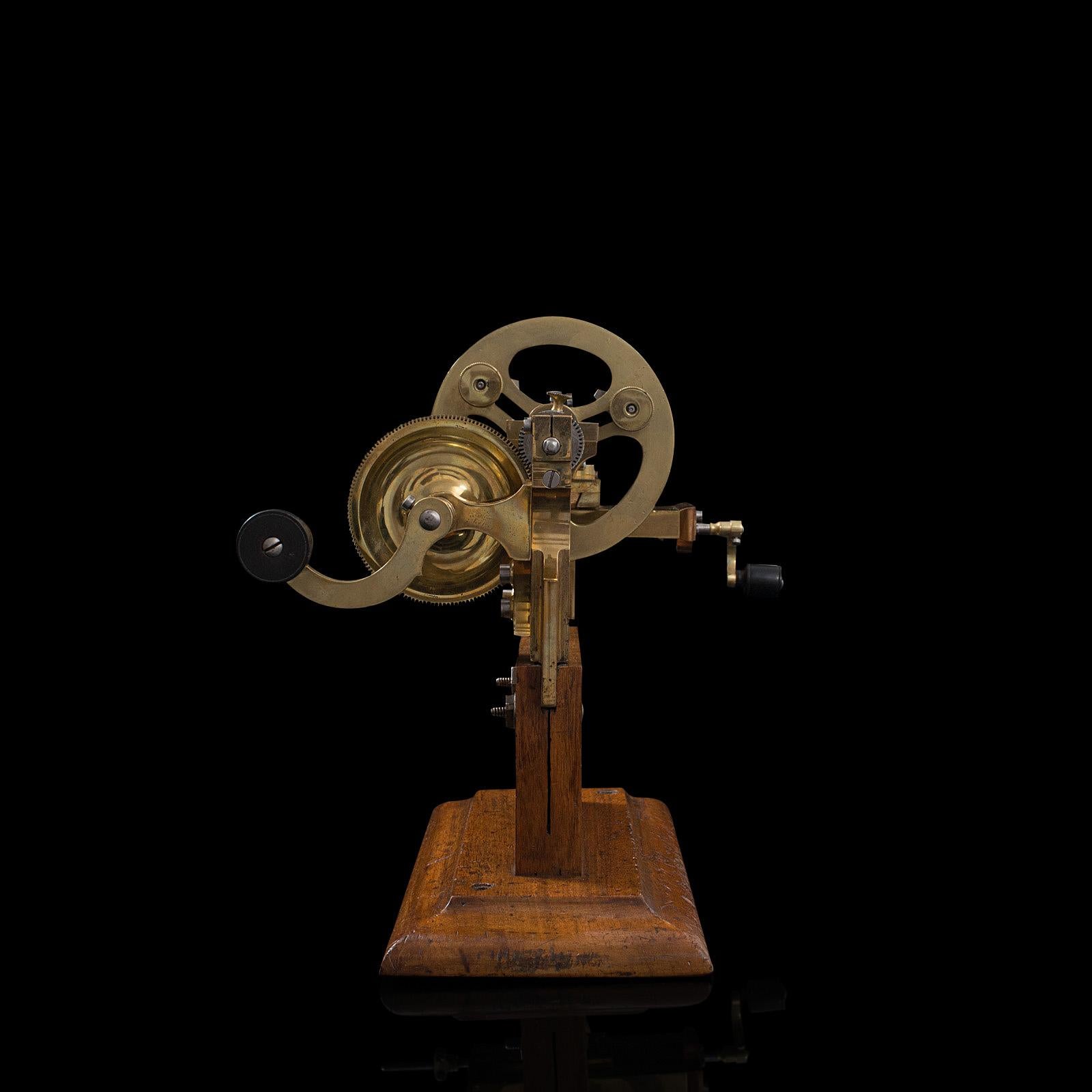 Antique Watchmaker's Lathe, Swiss, Brass, Copper Precision Instrument circa 1900 In Good Condition For Sale In Hele, Devon, GB