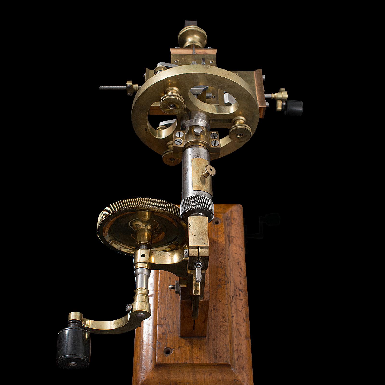 Antique Watchmaker's Lathe, Swiss, Brass, Copper Precision Instrument circa 1900 For Sale 2