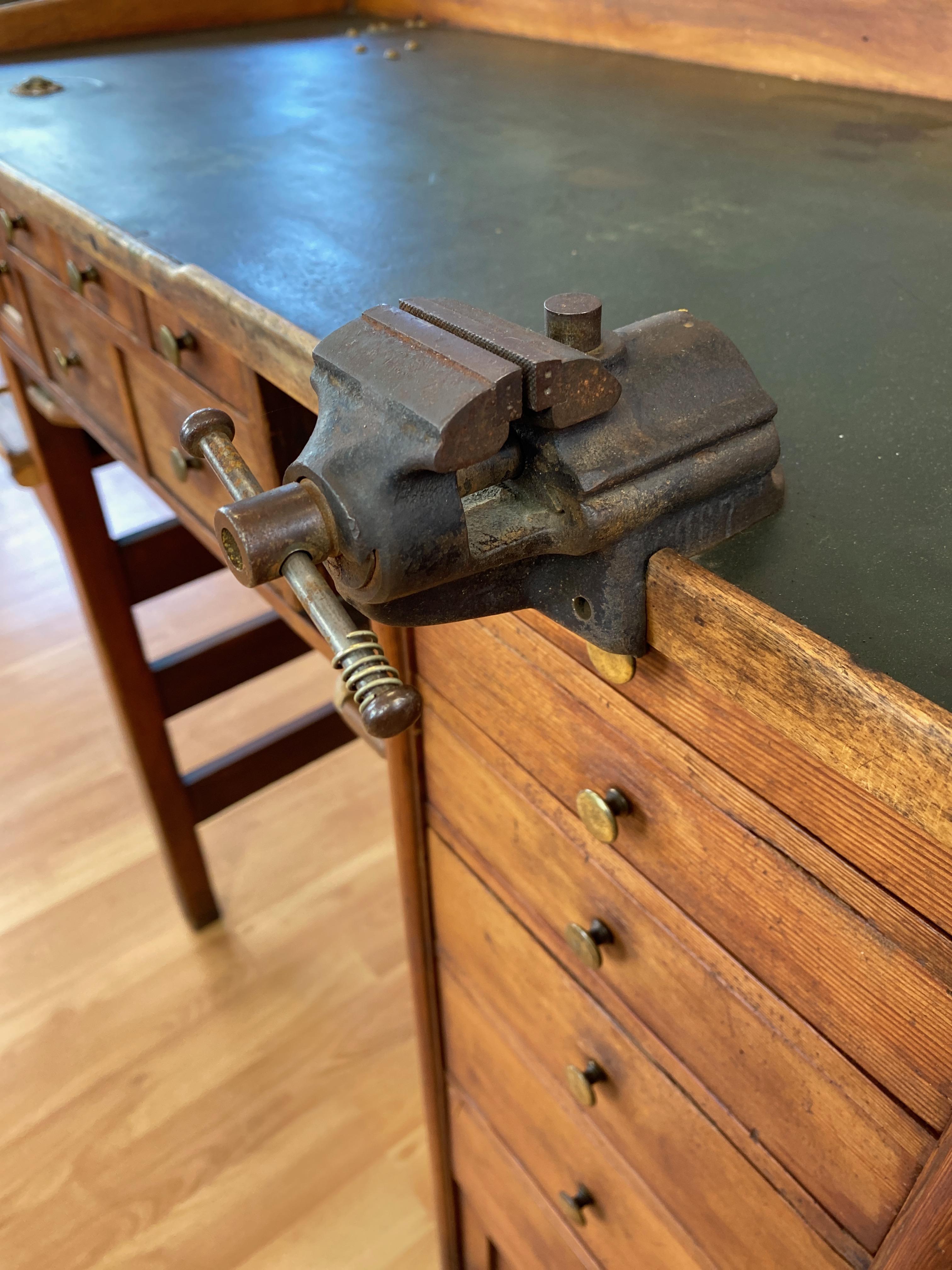 Antique Watchmaker’s or Jeweler’s Workbench or Tall Desk, 1920s 3