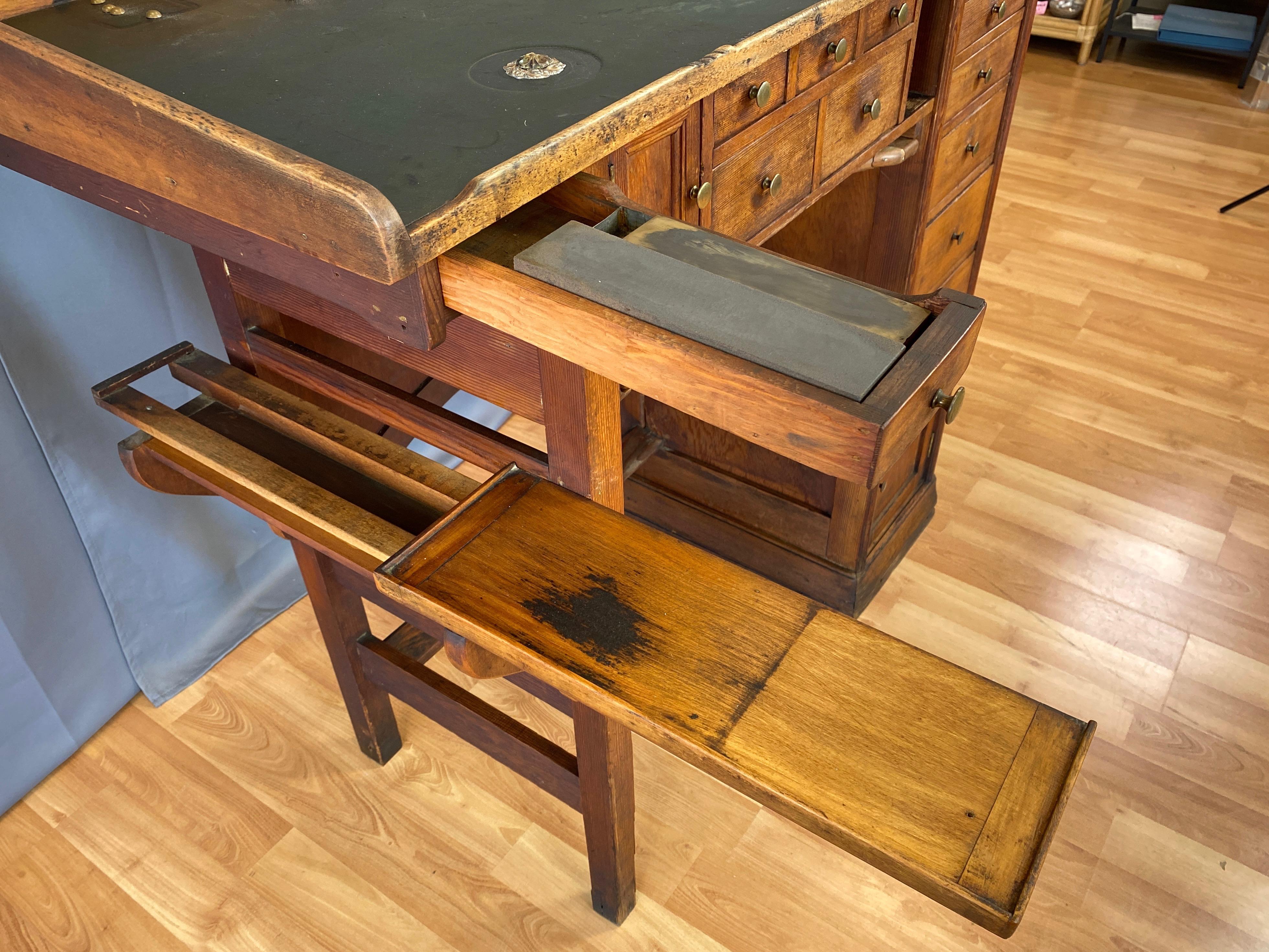 American Antique Watchmaker’s or Jeweler’s Workbench or Tall Desk, 1920s