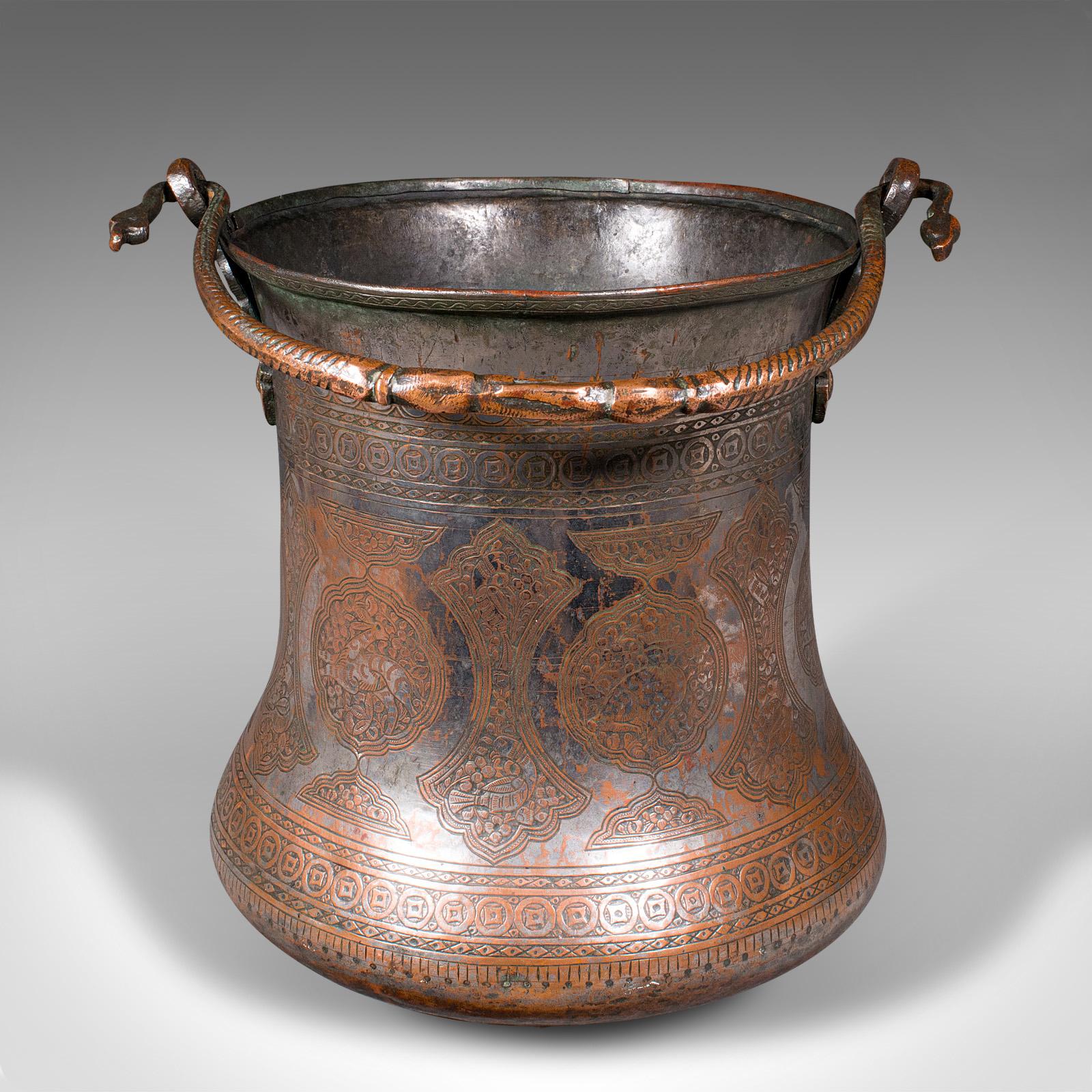 Seau à eau antique birman, cuivre argenté, magasin de cheminée, géorgien, vers 1800 Bon état - En vente à Hele, Devon, GB