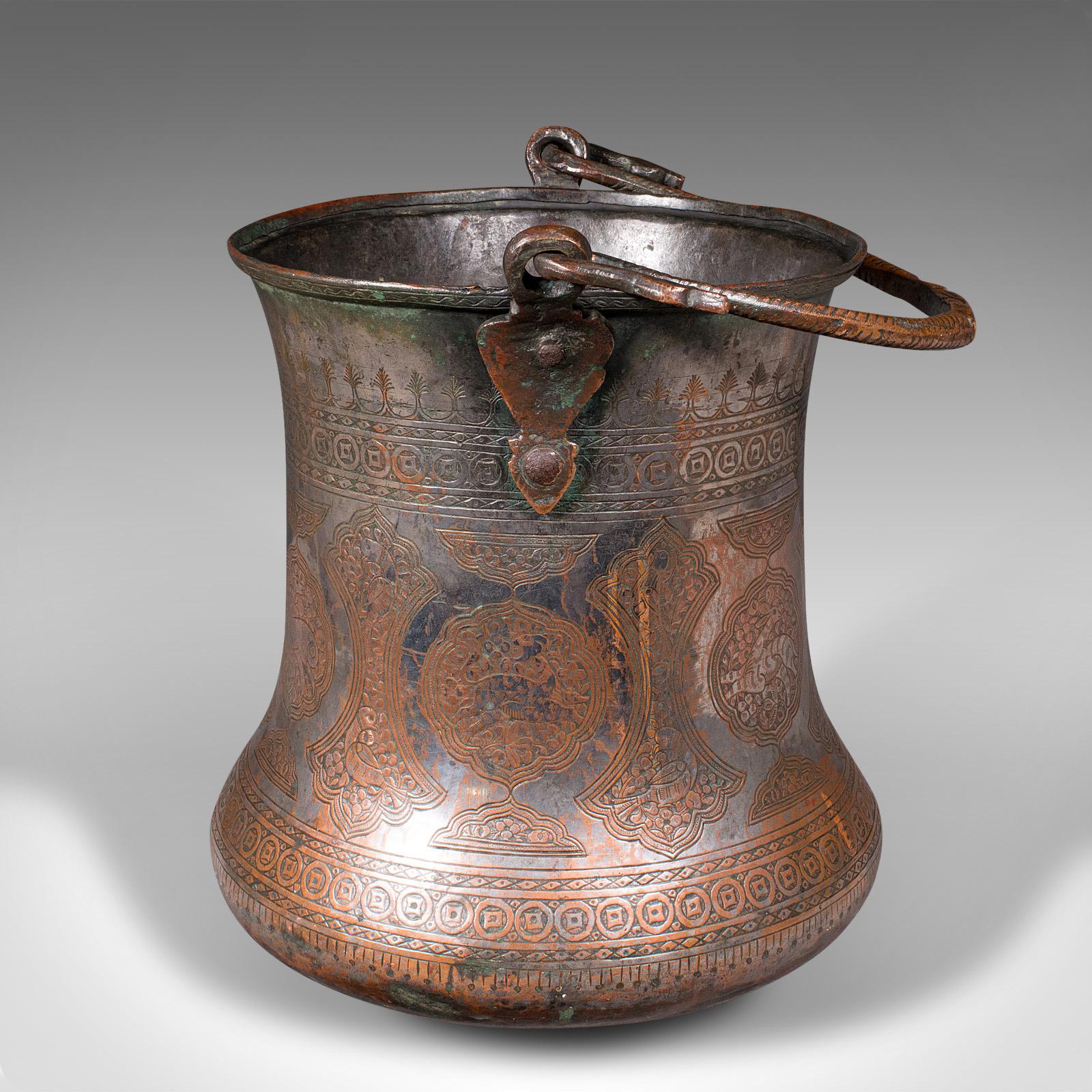 XIXe siècle Seau à eau antique birman, cuivre argenté, magasin de cheminée, géorgien, vers 1800 en vente