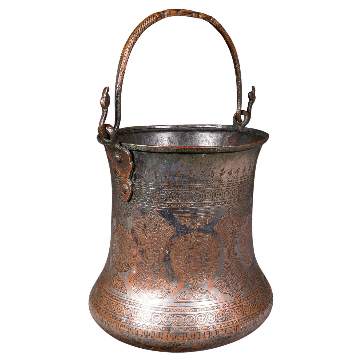Seau à eau antique birman, cuivre argenté, magasin de cheminée, géorgien, vers 1800 en vente