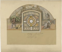 Antique Water Colored Ink Drawing of Brewing Beer, Circa 1880