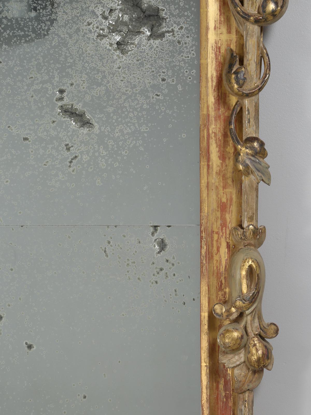 Art Nouveau Antique Water Gilded Carved Mirror from Scotland, circa 1890