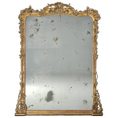 Antiker wasservergoldeter geschnitzter Spiegel aus Schottland:: um 1890