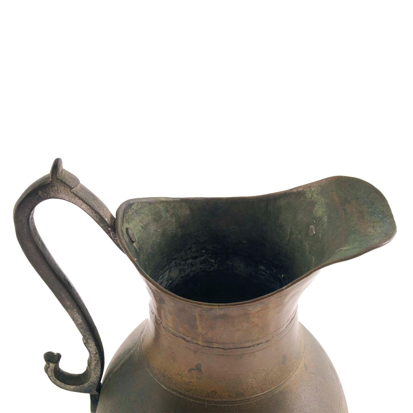 Turkish Antique Water Jug or Pitcher, from the Ottoman Empire, Handmade in Heavy Copper