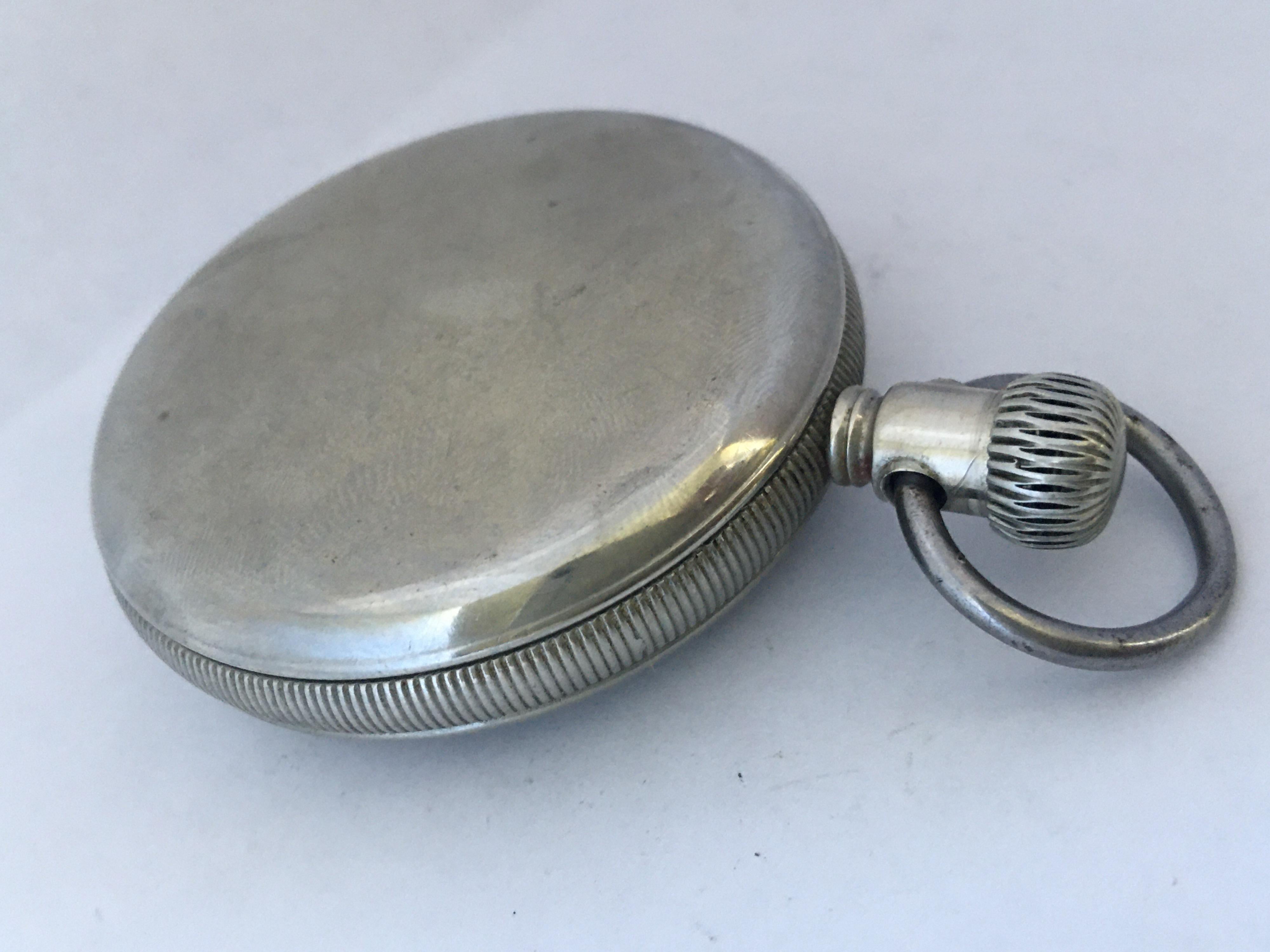 Antique Waterbury & Watch Co. Hand-Winding Pocket Watch For Sale 1