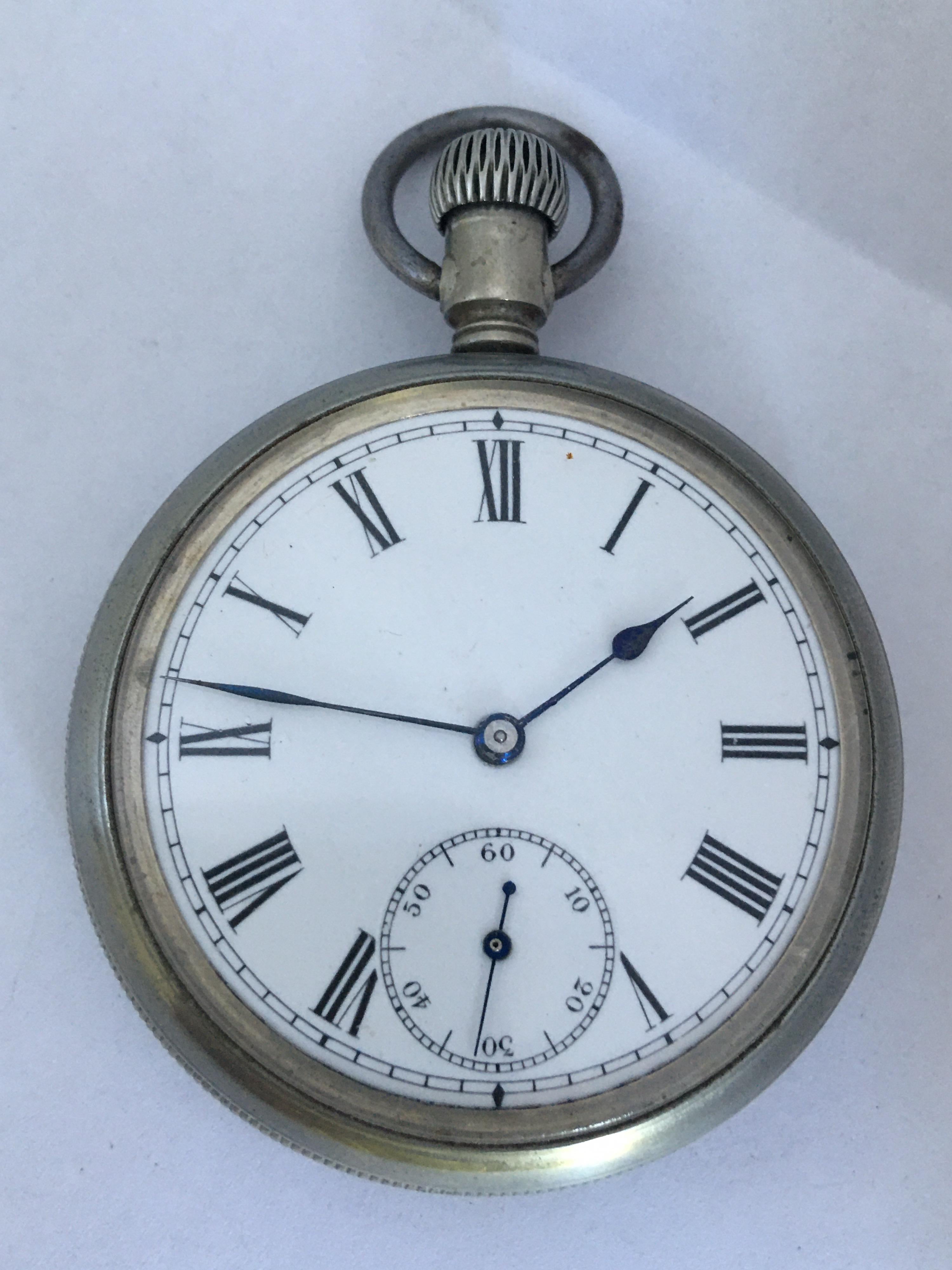 Antique Waterbury & Watch Co. Hand-Winding Pocket Watch For Sale 2
