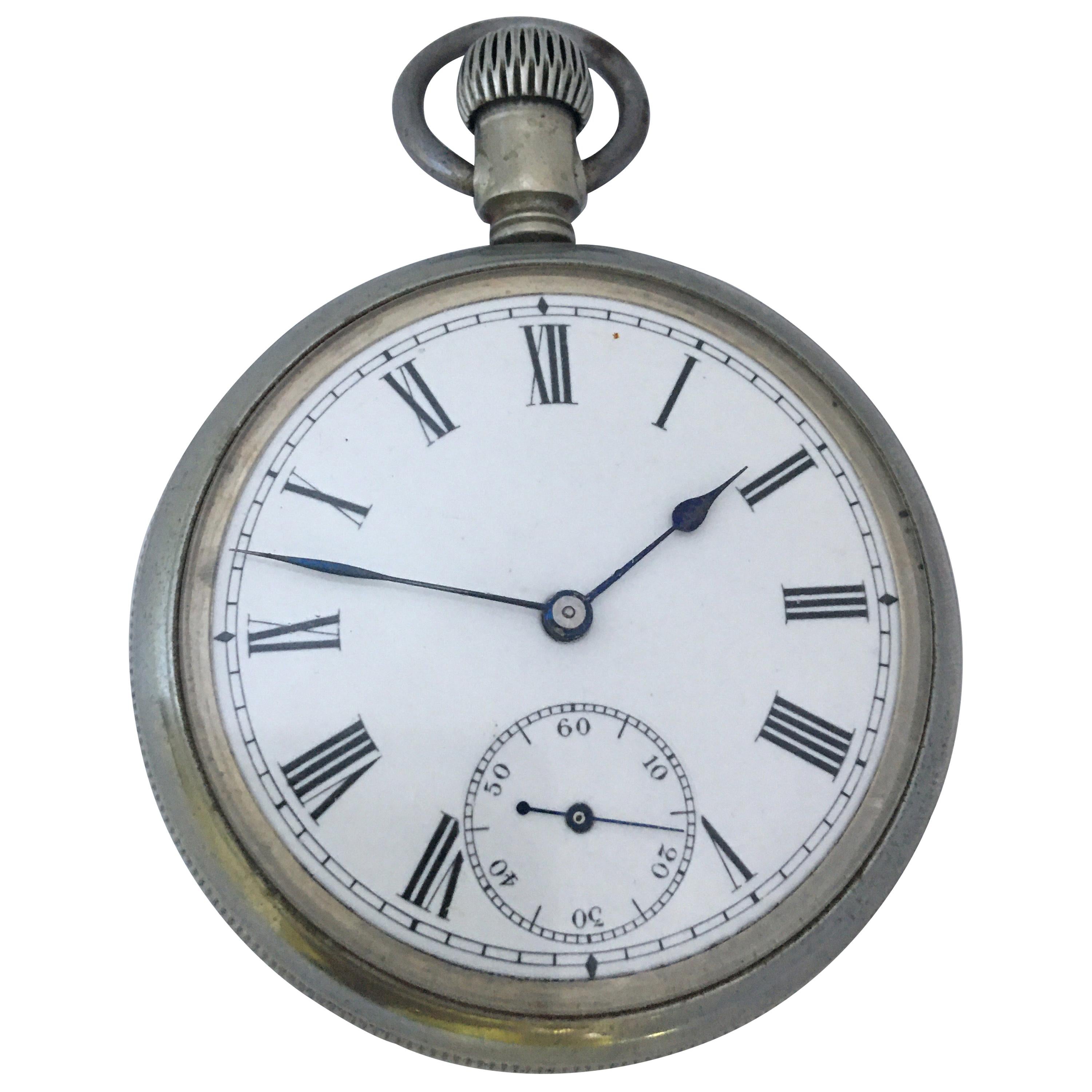 Antique Waterbury & Watch Co. Hand-Winding Pocket Watch For Sale