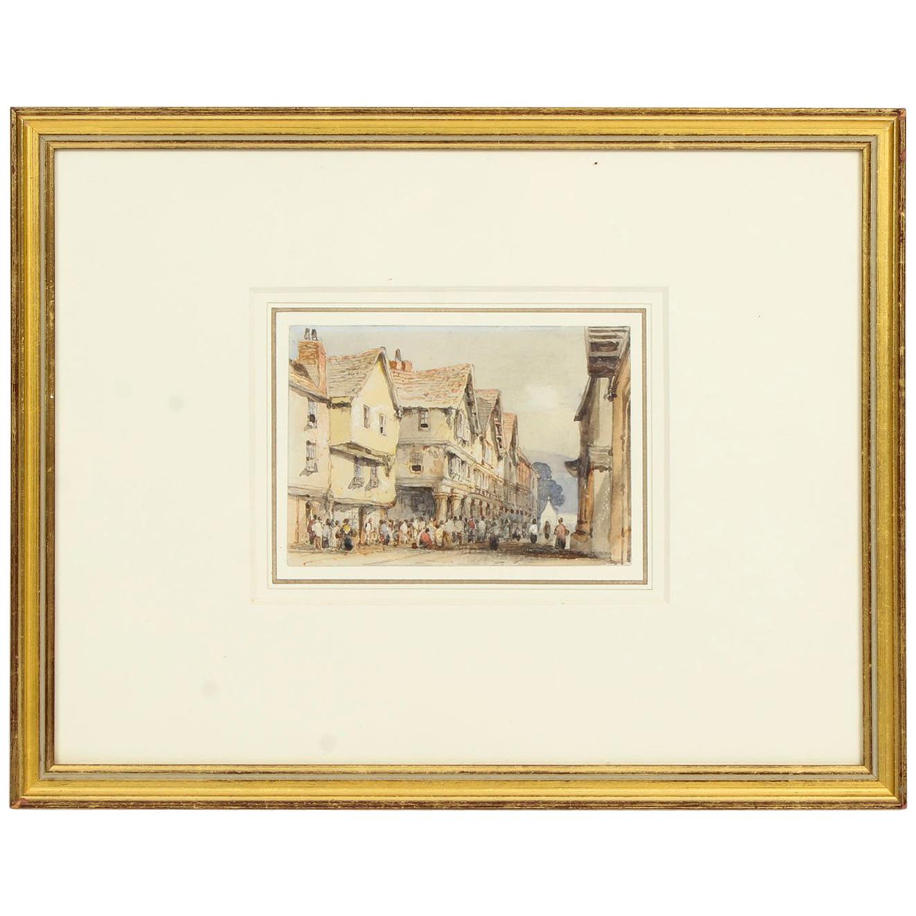 Antique Watercolor by George Pyne 19th Century