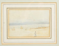 Antique Watercolor by R. E. Walker, 19th Century in Date